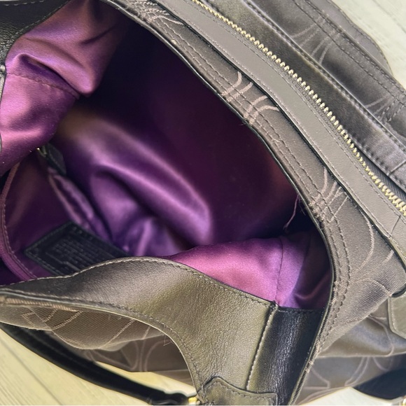 COACH Signature Maggie Mia Hobo Bag Black Sateen H1073-16153 Retired Style - Picture 11 of 14